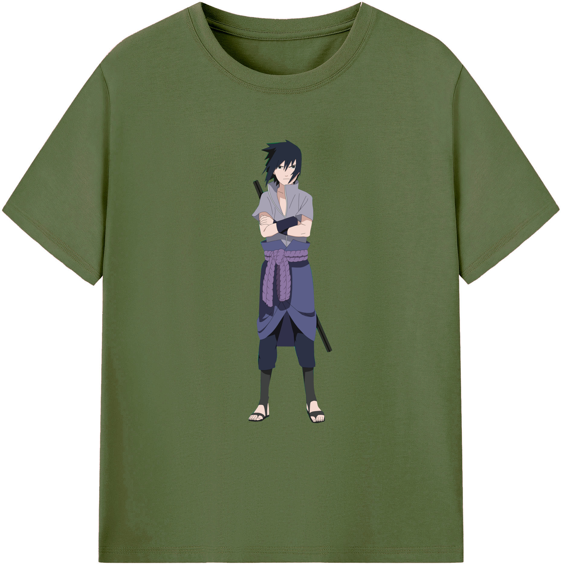 （画像用） NARUTO -ナルト- うちは サスケ Uchiha Sasuke 綿100％半袖Tシャツ（フロントプリント）